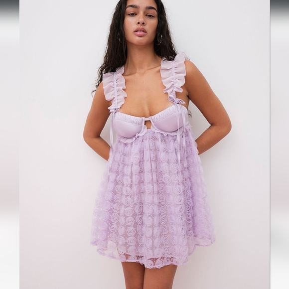 For Love And Lemons Dresses & Skirts - NWT FOR LOVE & LEMONS Lavender Purple Poppy Mini Dress Medium